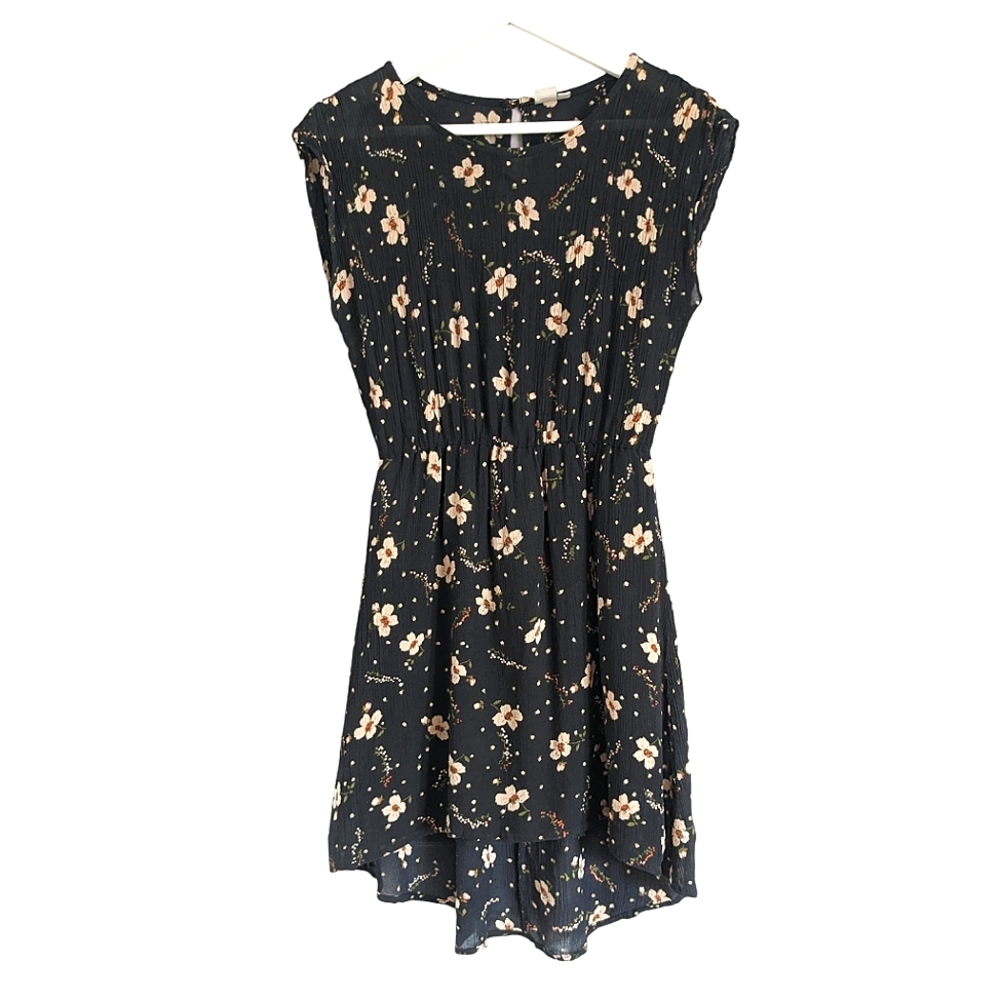 TWIK Black Floral High Low Dress size XS